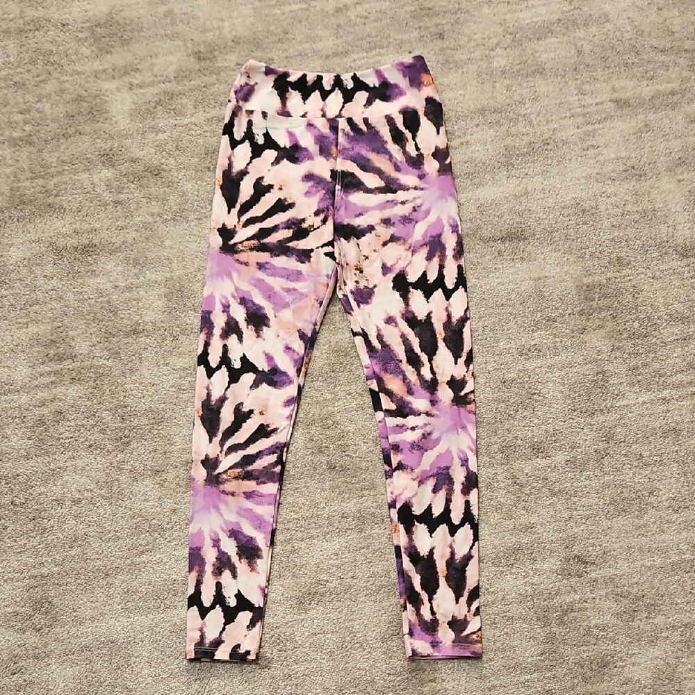 LuLaRoe Kids Leggings - Purple and Black Swirl